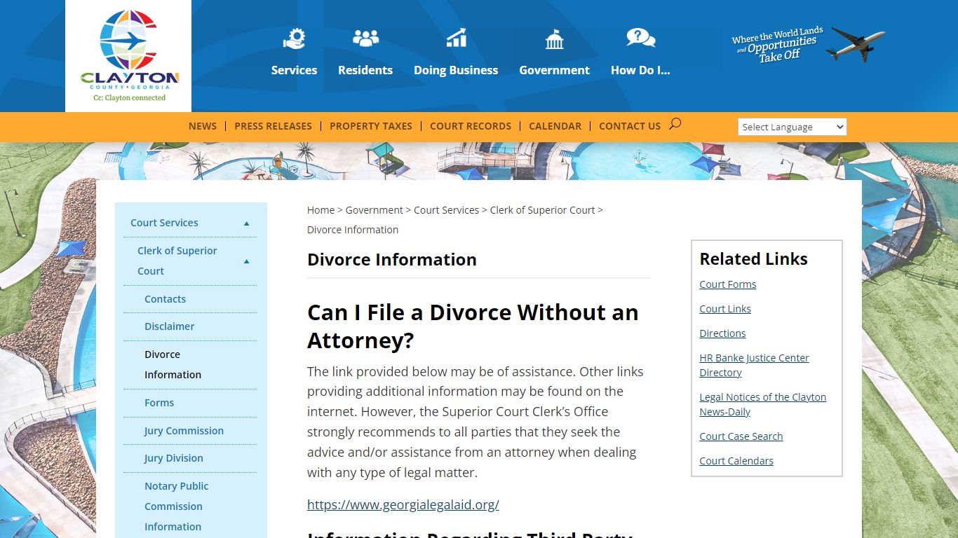 Divorce Information | Clayton County, Georgia